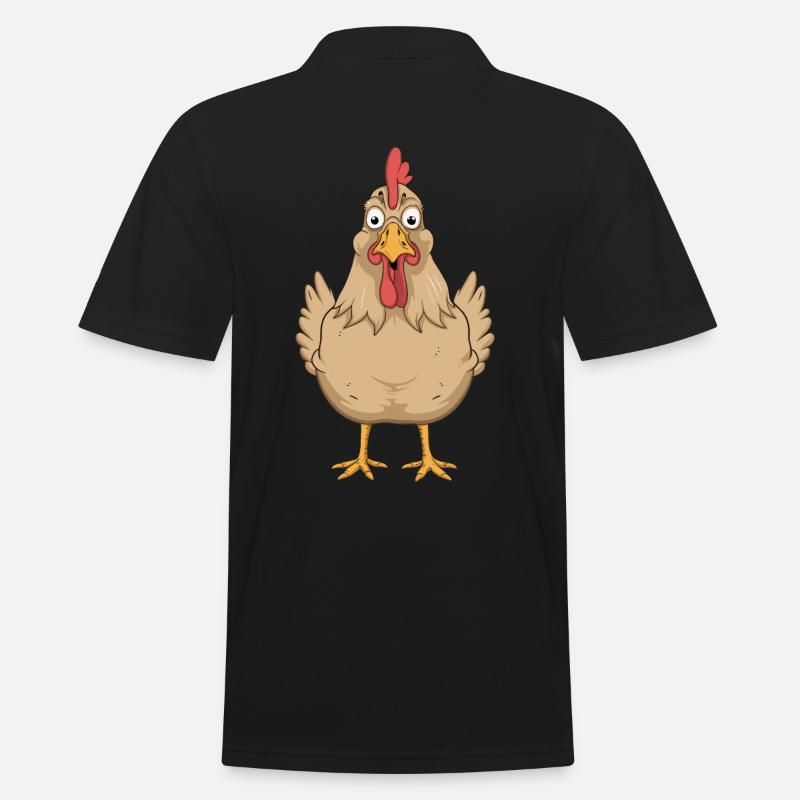 Funny Chicken Comic Drawing Fun - Men's Polo Shirt - black