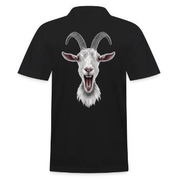 Visage de chèvre rieur Artwork - Polo Homme - noir - Dos - Kai (181cm)