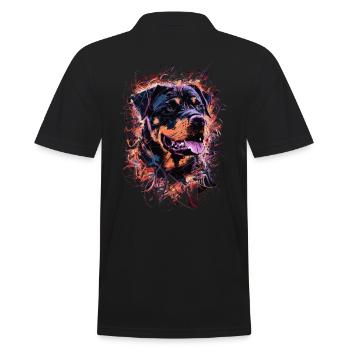 Rottweiler Art Dessin Abstrait Chien - Polo Homme - noir - Dos - Kai (181cm)