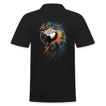Macaw Papagei Kunst Zeichnung Abstrakte - Männer Poloshirt - Schwarz - Hinten - Kai (181cm)