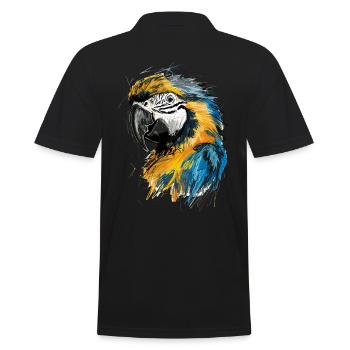 Perroquets Art Dessin Abstrait - Polo Homme - noir - Dos - Kai (181cm)