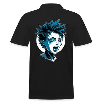 Fille punk futuriste avec mohawk - Polo Homme - noir - Dos - Kai (181cm)