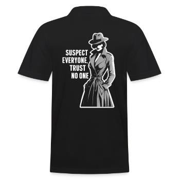 Suspect Everyone Trust No One Murder Mystery - Men's Polo Shirt - black - Back - Kai (181cm)
