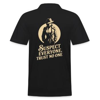 Suspect Everyone, Trust No One - Murder Mystery - Men's Polo Shirt - black - Back - Kai (181cm)