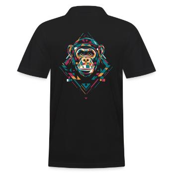 Art géométrique coloré des chimpanzés - Polo Homme - noir - Dos - Kai (181cm)