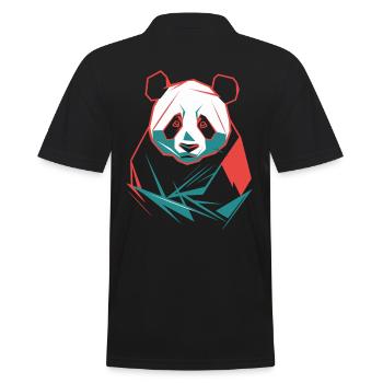 Abstract Panda with Modern Colors - Men's Polo Shirt - black - Back - Kai (181cm)