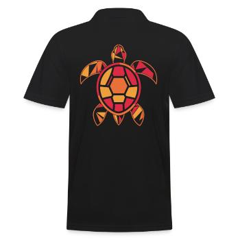 Tortue colorée aux formes géométriques - Polo Homme - noir - Dos - Kai (181cm)