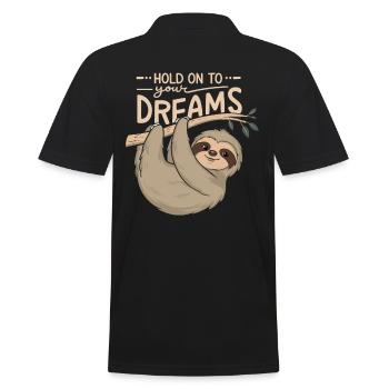 sloth inspHold on to your dreams - sloth - Men's Polo Shirt - black - Back - Kai (181cm)