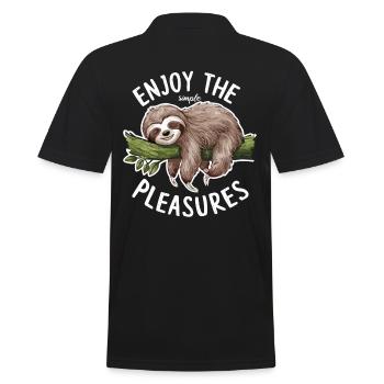 Enjoy the simple pleasures - laziness - Men's Polo Shirt - black - Back - Kai (181cm)