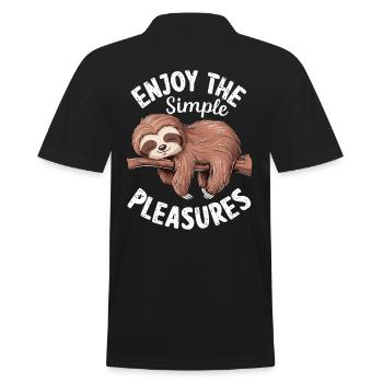 sloth inspireEnjoy the simple pleasures - Fau - Men's Polo Shirt - black - Back - Kai (181cm)
