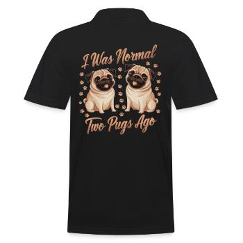 I was normal in front of two boobs - Men's Polo Shirt - black - Back - Kai (181cm)