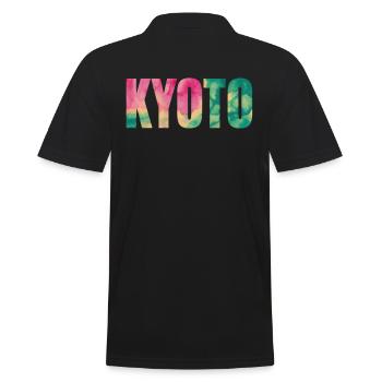 Souvenir de Kyoto dans un style coloré - Polo Homme - noir - Dos - Kai (181cm)