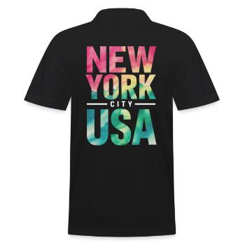 New York City États-Unis Souvenir - Polo Homme - noir - Dos - Kai (181cm)