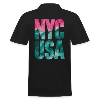 NYC États-Unis Souvenir Aquarelle Inspiration - Polo Homme - noir - Dos - Kai (181cm)