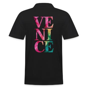 Venise Souvenir Style Aquarelle - Polo Homme - noir - Dos - Kai (181cm)