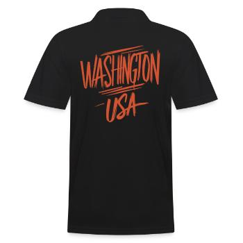 Washington United States Souvenir - Men's Polo Shirt - black - Back - Kai (181cm)