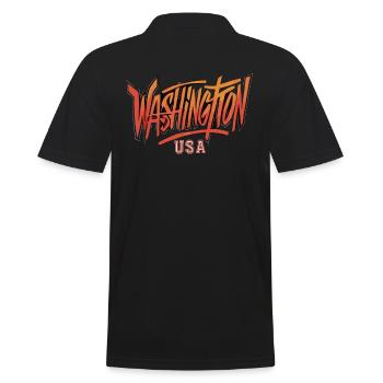 Washington United States Traveler Souvenir - Men's Polo Shirt - black - Back - Kai (181cm)