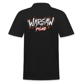 Warsaw Poland Souvenir - Men's Polo Shirt - black - Back - Kai (181cm)