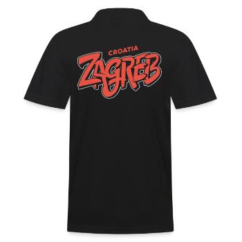 Zagreb Souvenir Croatia - Männer Poloshirt - Schwarz - Hinten - Kai (181cm)
