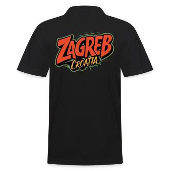 Zagreb Croatia Souvenir - Männer Poloshirt - Schwarz - Hinten - Kai (181cm)