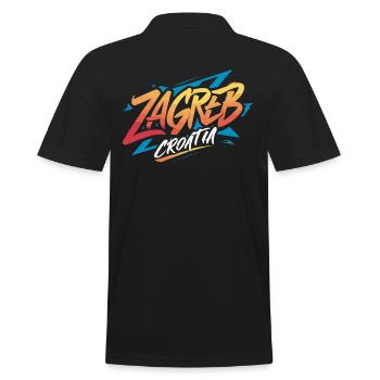 Zagreb Croatia Souvenir - Männer Poloshirt - Schwarz - Hinten - Kai (181cm)