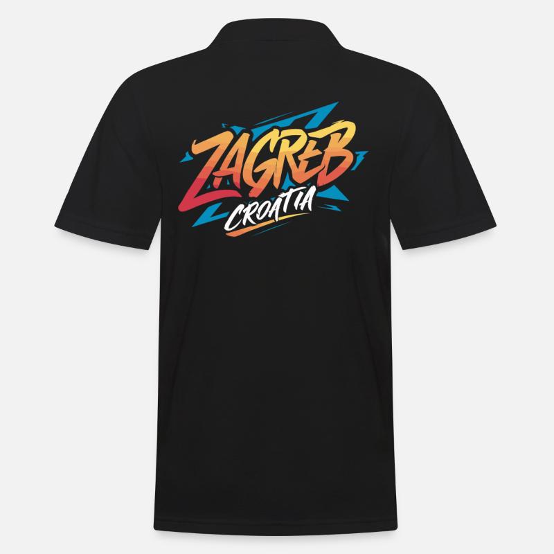 Zagreb Croatia Souvenir - Männer Poloshirt - Schwarz