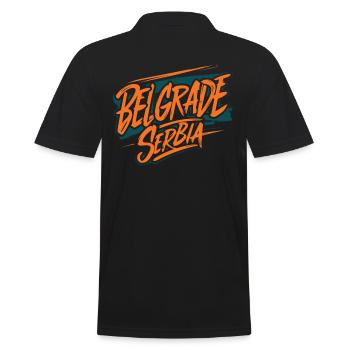 Belgrade Serbie Point culminant du souvenir - Polo Homme - noir - Dos - Kai (181cm)