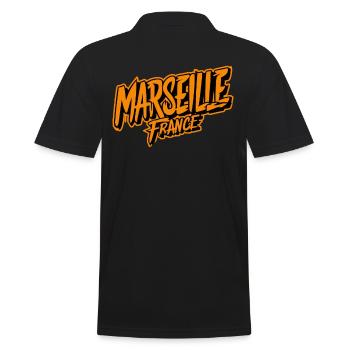 Marseille France Souvenir Highlight - Men's Polo Shirt - black - Back - Kai (181cm)