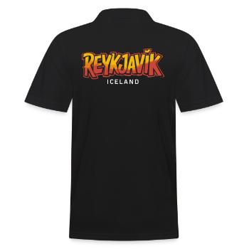 Reykjavik Souvenir Islande Souvenirs - Polo Homme - noir - Dos - Kai (181cm)
