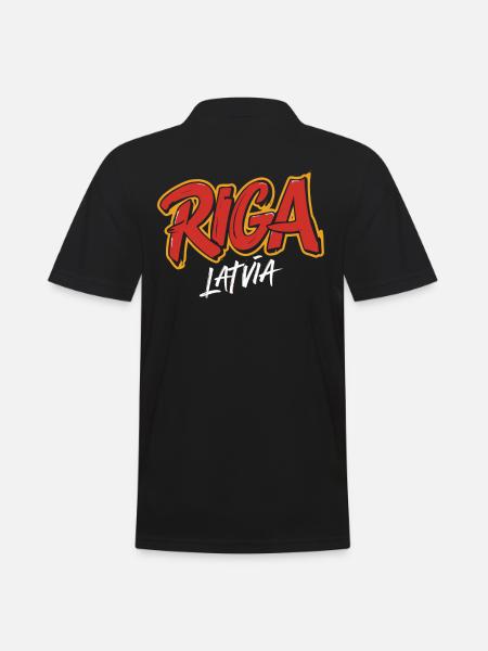 Riga Latvia Souvenir - Men's Polo Shirt - black