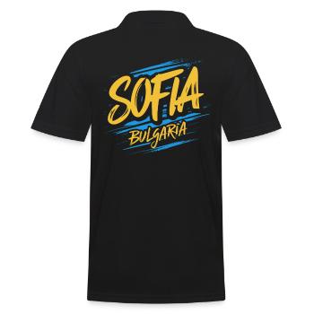 Sofia Bulgaria Souvenir - Men's Polo Shirt - black - Back - Kai (181cm)