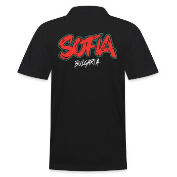 Sofia Bulgarien Souvenir - Männer Poloshirt - Schwarz - Hinten - Kai (181cm)