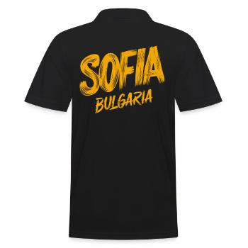 Sofia Bulgaria Souvenir - Men's Polo Shirt - black - Back - Kai (181cm)