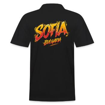 Sofia Bulgaria Souvenir - Men's Polo Shirt - black - Back - Kai (181cm)