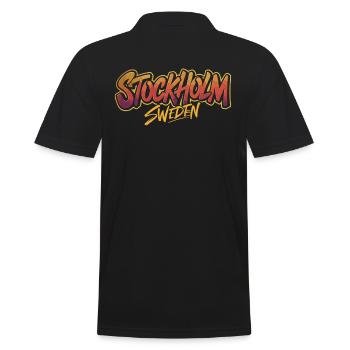 Stockholm Suède Souvenir Design - Polo Homme - noir - Dos - Kai (181cm)