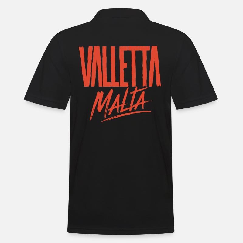 Valletta Malta Souvenir Erinnerung - Männer Poloshirt - Schwarz
