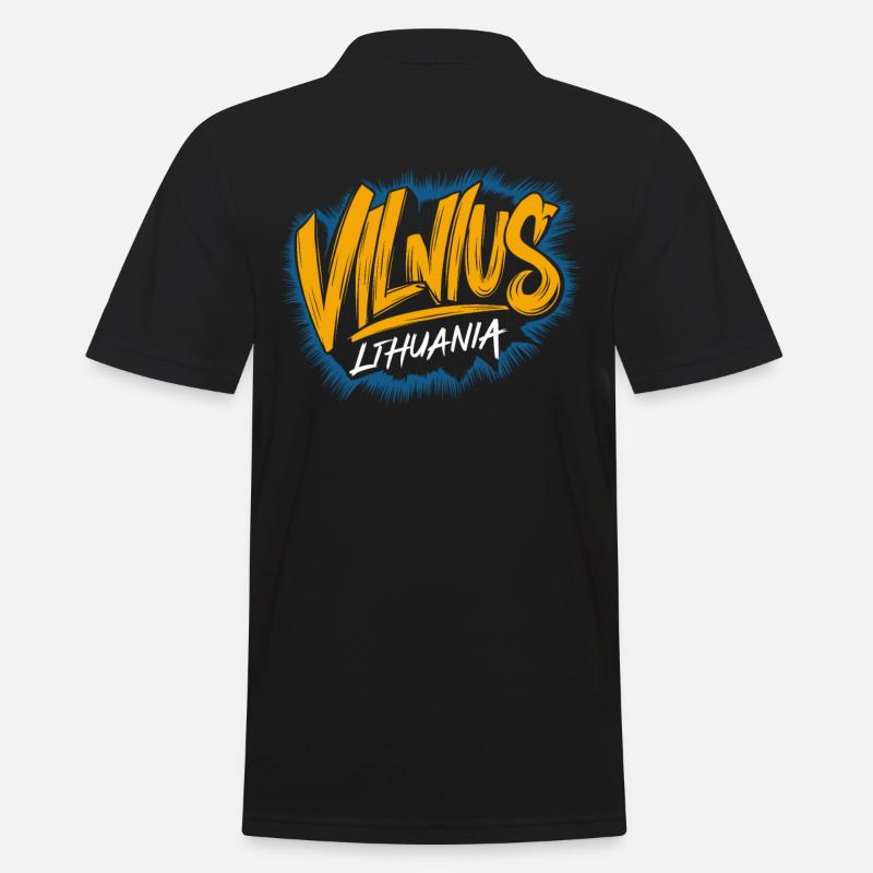 Vilnius Lithuania Souvenir - Männer Poloshirt - Schwarz