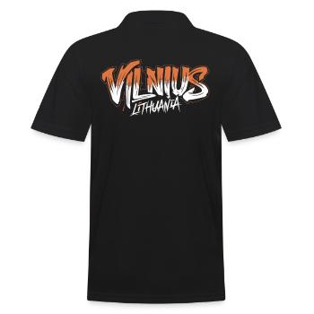 Vilnius Lithuania Souvenir - Männer Poloshirt - Schwarz - Hinten - Kai (181cm)