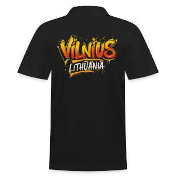 Vilnius Lituanie Souvenir - Polo Homme - noir - Dos - Kai (181cm)