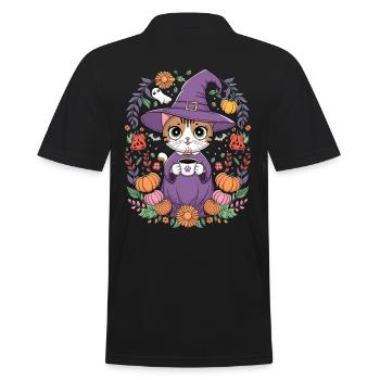 Sort d'Halloween de sorcière de chaton - Polo Homme - noir - Dos - Kai (181cm)