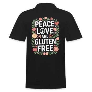 Paix, amour et sans gluten - Polo Homme - noir - Dos - Kai (181cm)