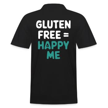 Sans gluten est synonyme de Happy Me - Polo Homme - noir - Dos - Kai (181cm)