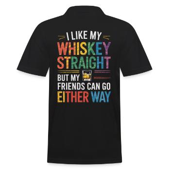 LGBTQ Ally Whiskey Pride Month Rainbow - Men's Polo Shirt - black - Back - Kai (181cm)