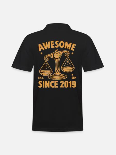 Awesome Since 2019 Libra Birthday - Men's Polo Shirt - black