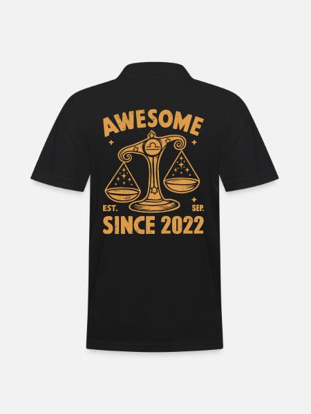 Awesome Since 2022 Libra Birthday - Men's Polo Shirt - black