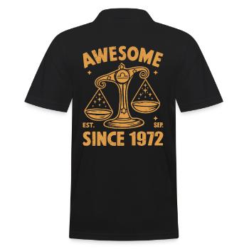 Génial depuis 1972 Balance Anniversaire - Polo Homme - noir - Dos - Kai (181cm)