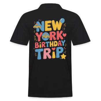 New York Birthday Trip Colorful - Men's Polo Shirt - black - Back - Kai (181cm)