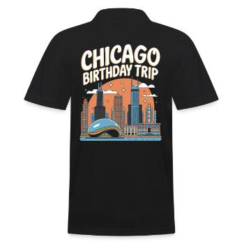 Horizon de voyage d’anniversaire à Chicago - Polo Homme - noir - Dos - Kai (181cm)