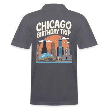 Horizon de voyage d’anniversaire à Chicago - Polo Homme - charbon - Dos - Nico (186cm)