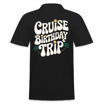 Cruise Birthday Trip Adventure - Men's Polo Shirt - black - Back - Kai (181cm)